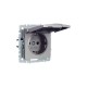 BRITE Розетка с заземлением со шторками с кр. 16А IP44 РСбш10-3-44-БрС сталь  BR-R16-16-44-K46  IEK