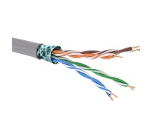 Кабель витая пара кат. 5E экранированный F/UTP, 4 пары, нг(А)-LSLTx, цвет внешней оболочки серый, катушка 305 м  RN5EFUK03GY   DKC