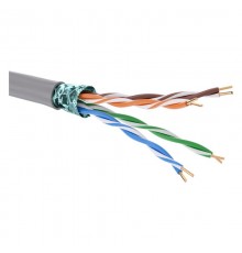 Кабель витая пара кат. 5E экранированный F/UTP, 4 пары, нг(А)-LS, цвет внешней оболочки серый, катушка 305 м  RN5EFUK02GY  DKC