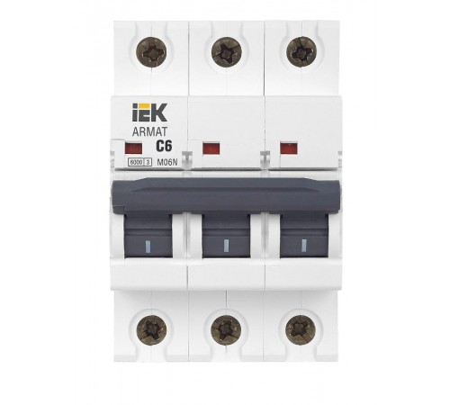 Выключатель автоматический трехполюсный M06N 3P C 6А 6кА ARMAT  AR-M06N-3-C006  IEK