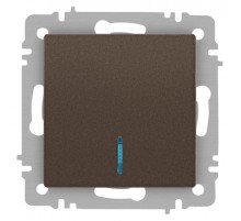 Выключатель Intro Accent 6-102-08 с подсветкой, 10А-250В, IP20, СУ, AL/CU, бронза  Б0063463  Intro
