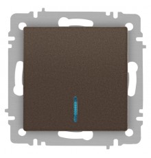 Выключатель Intro Accent 6-102-08 с подсветкой, 10А-250В, IP20, СУ, AL/CU, бронза  Б0063463  Intro