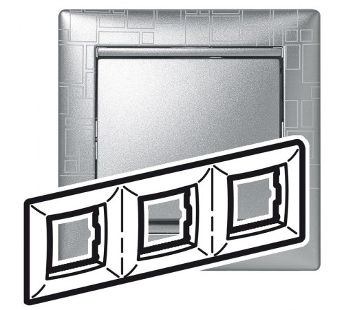 Valena Алюминий модерн Рамка 3-ая гориз  770343  Legrand