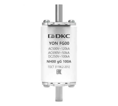 Предохранитель YON ножевого типа FG00 с одинарной индикацией 100А  1FG00-0100  DKC