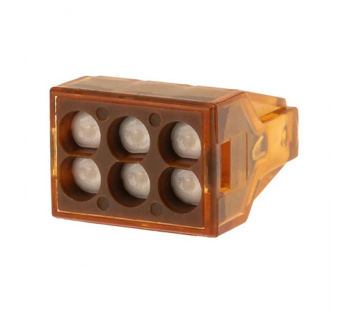 Экспресс-клемма СМК 773-606 с пастой, 6-проводная 0,75-4 мм (50 шт/уп)  07-5276  REXANT