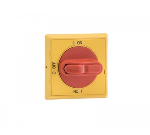 Ручка управления OHYS2AJE011 (красно-желтая) замок только в 0 пол. выносная для реверсивных рубильников ОТ16..125F_С  1SCA105301R1001  ABB