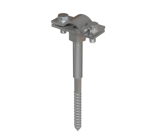 Держатель для прутка D6-10 мм вкручиваемый со шпилькой М8 L100 мм TD  DPV-SM8-100-D6-10 TD  КМ - профиль