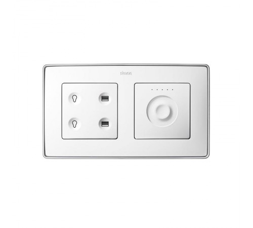 Simon 82 Комплект 4-кл сенсорн.выкл.+ сенс.регулятор, с тематич. маркиров. Т2, KNX, белый  8400654-030  Simon