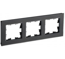 BRITE Рамка 3-ая РУ-3-2-Бр стекло черный матовый  BR-M32-G-31-K02  IEK