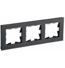 BRITE Рамка 3-ая РУ-3-2-Бр стекло черный матовый  BR-M32-G-31-K02  IEK