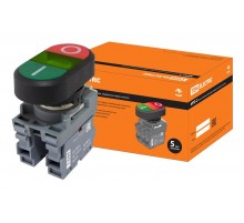 Кнопка двойная MPD2-11G (зеленая/красная) (LED) в сборе d22мм/220В (I/O)  линза зеленая  SQ0747-0047  TDM