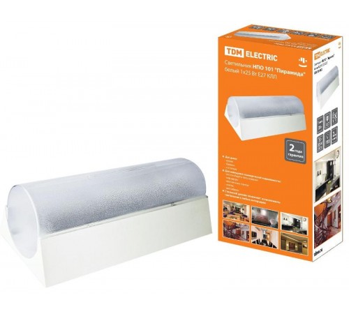 Светильник под лампу НПО 101 Пирамида 25Вт КЛЛ E27 IP20 белый  SQ0328-0002  TDM