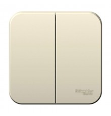 Blanca Молочный О/У с изолирующей пластиной Выключатель 2-клавишный 6А, 250B  BLNVA065012  SE
