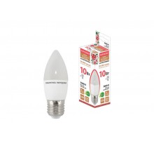 Лампа светодиодная FС37-10 Вт-230 В -3000 К-E27 Народная  SQ0340-1593  TDM