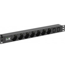 ITK PDU 7 розеток нем. ст. + 2 С13 1U каб. 2м C14  PH22-7D2C132-P  ITK