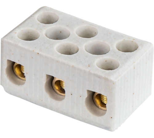 Клемма керамическая винтовая КВ 4 - 12 мм 3 пары контактов 41А до 350 °C КЗВ NTB-HCR-3-41/WH  61712  Navigator