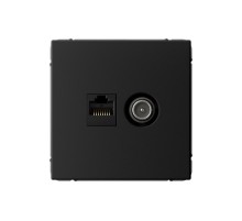 ArtGallery Карбон Розетка двойная TV + компьютерная RJ45, кат. 5Е  GAL001089  SE