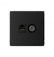 ArtGallery Карбон Розетка двойная TV + компьютерная RJ45, кат. 5Е  GAL001089  SE