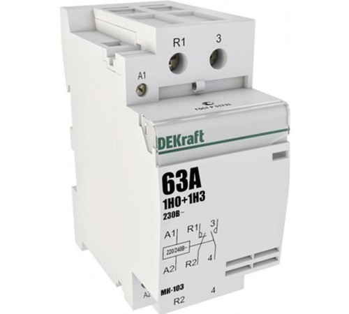 Контактор модульный 1НО+1НЗ 63А 230В МК-103  18086DEK  DEKraft
