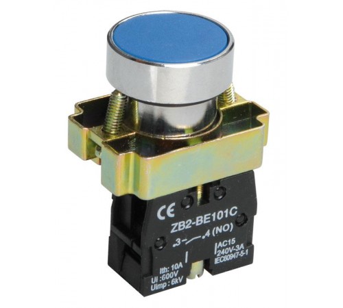 Кнопка управления LAY5-BA61 без подсветки синяя 1з   BBT60-BA-K07  IEK