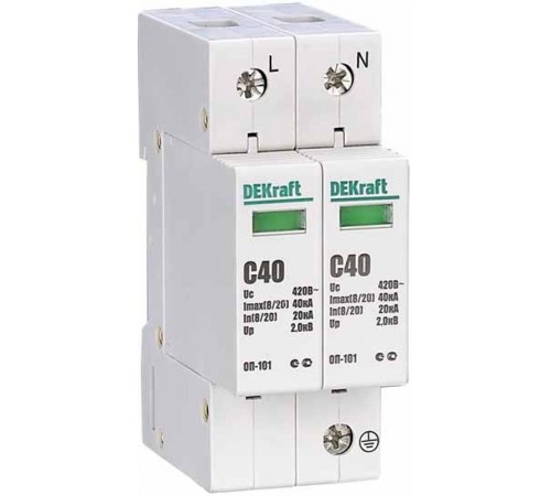Ограничитель перенапряжений 2P 40кА C 420В ОП-101  18016DEK  DEKraft