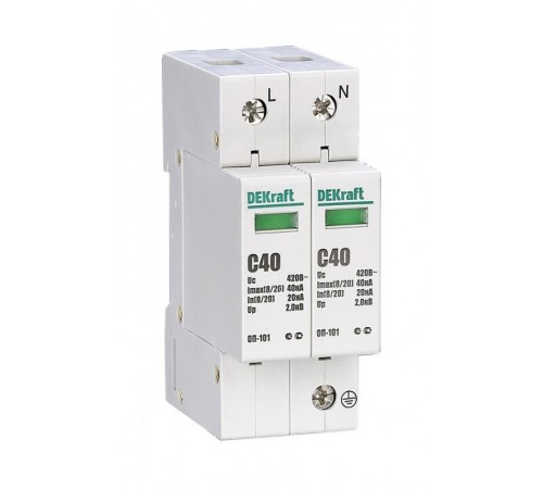 Ограничитель перенапряжений 2P 40кА C 420В ОП-101  18016DEK  DEKraft