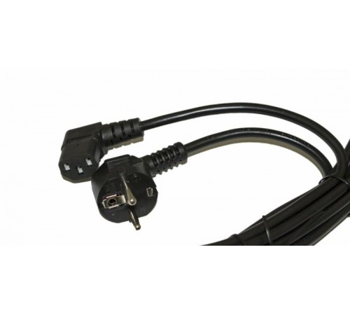PWC-IEC13A-SHM-5.0-BK Кабель питания компьютера (Schuko+C13 (угловая)) (3x1.0), 10A, угловая вилка, 5м, цвет черн. 432111  Hyperline