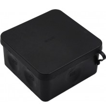 Коробка разветвительная (черная) 100*100*50 двухкомпонентная  IP66 стойкая к УФ с поводком  КР2404-08  HEGEL