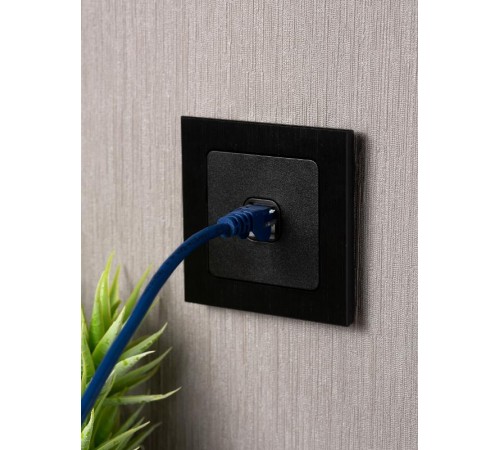 Стокгольм Механизм Розетки RJ-45 1-местной черный PROxima  EZK01-035-10  EKF