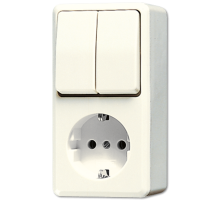 Штепсельная розетка SCHUKO для накладного монтажа с сдвоенным выключателем  675A  Jung