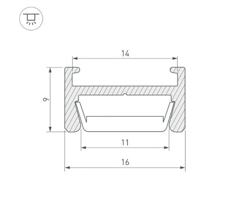 Профиль MIC-H-2000 ANOD  026458  Arlight