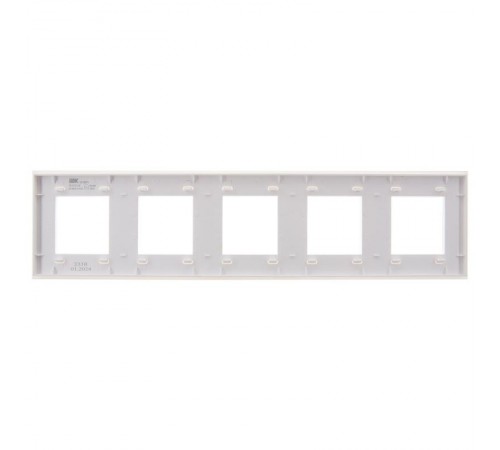 SKANDY Рамка 5-местная SK-F25W стекло арктический белый   SK-M52-G-K01  IEK