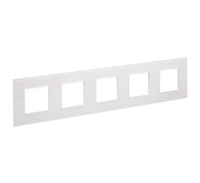 SKANDY Рамка 5-местная SK-F25W стекло арктический белый   SK-M52-G-K01  IEK