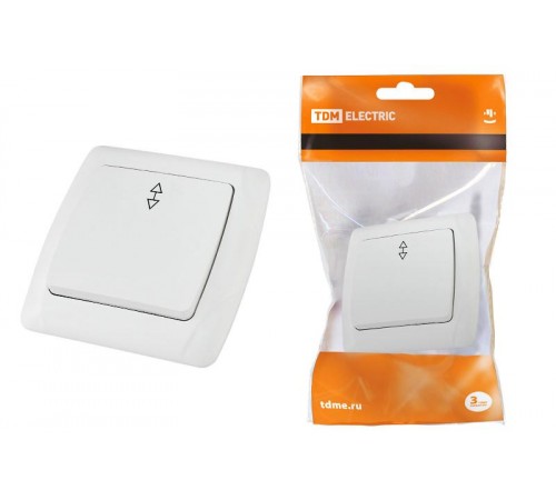 Выключатель на 2 направления 1 кл. 10А белый "Онега"   SQ1805-0003  TDM