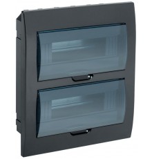 Корпус пластиковый встраиваемый на 24 модуля ЩРВ-П-24 IP41 черный KREPTA 3  MKP12-V-24-41-K02  IEK