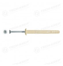 Дюбель-гвоздь 6L60 гриб. манжета (нейлон) (100 шт) - ведро ( 0,56 кг)  101332  Tech-KREP