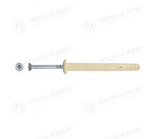 Дюбель-гвоздь 6L60 гриб. манжета (нейлон) (100 шт) - ведро ( 0,56 кг)  101332  Tech-KREP