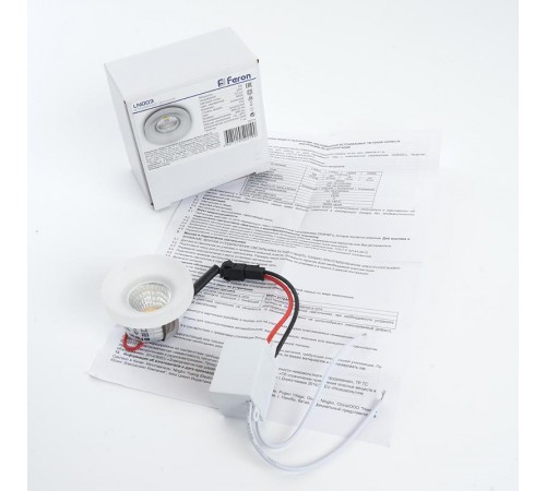 Светильник светодиодный встраиваемый для подсветки мебели LN003 3W 210 Lm 4000К прозрачный  28774  FERON