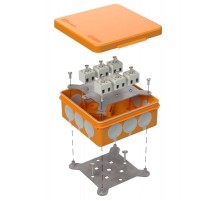 Коробка огнестойкая для о/п двухкомпонентная 60-0303-FR2.5-12 Е15-Е60 (латунь) 100х100х40 IP66 12p, 2.5 мм.кв. 60-0303-FR2.5-12-Е60  Промрукав
