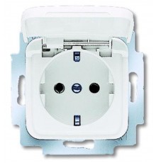 Розетка SCHUKO 16А 250В с крышкой, серия Reflex SI, цвет альпийский белый  2018-0-1508   2CKA002018A1508  ABB