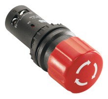 Кнопка CE3T-10R-20 аварийного останова с фиксацией 2НО отпускани евытягиванием 30мм  1SFA619500R1021  ABB