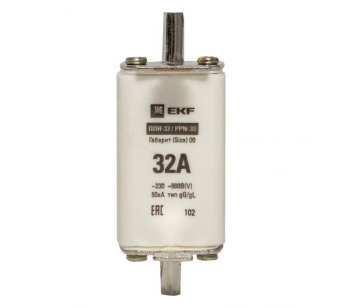 Плавкая вставка ППН-33 160/ 32А габарит 00  fus-33/160/32  EKF