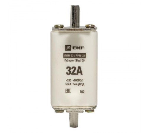 Плавкая вставка ППН-33 160/ 32А габарит 00  fus-33/160/32  EKF