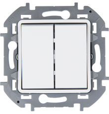 Inspiria Белый Переключатель двухклавишный с подсветкой 10AX  673665 Legrand