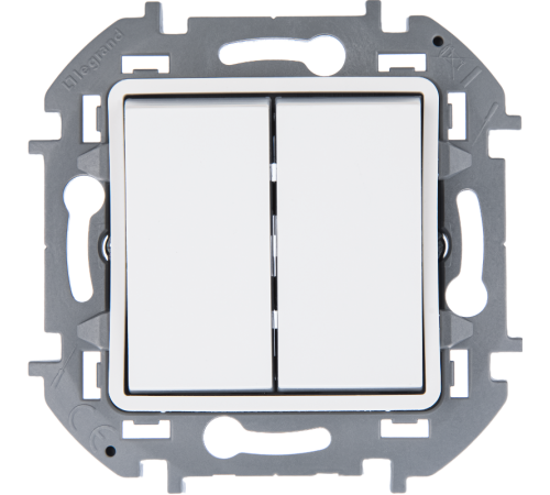 Inspiria Белый Переключатель двухклавишный с подсветкой 10AX  673665 Legrand