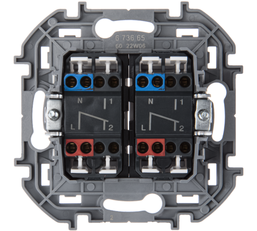 Inspiria Белый Переключатель двухклавишный с подсветкой 10AX  673665 Legrand