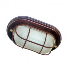 Светильник "Самарканд" 1402 Овал малый НПП 03-60-022 IP 65 матовый/корпус с решеткой дер. венге  1005500983  Элетех