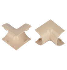 Внутренний угол  IC-KK-20-12-B для полукруглого кабель-канала бежевый 20х12мм 2шт/комплект  Б0064908  ЭРА