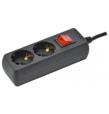 Удлинитель У02К 2 места с/з 3м 3х1мм2 16А 250В чер.  WYP10-16-02-03-ZK-K02  IEK