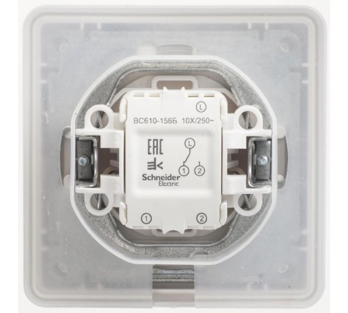 W59 Aqua Белый Переключатель 1-клавишный, 10AX, IP44, (в сборе)  VS610-156B-18  SE